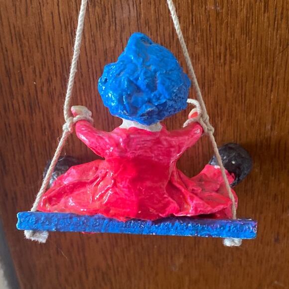 Vintage Paper Mache Swinging Hanging Clown Dolls Circus 3 Mexican Folk Art Fair - Picture 9 of 12